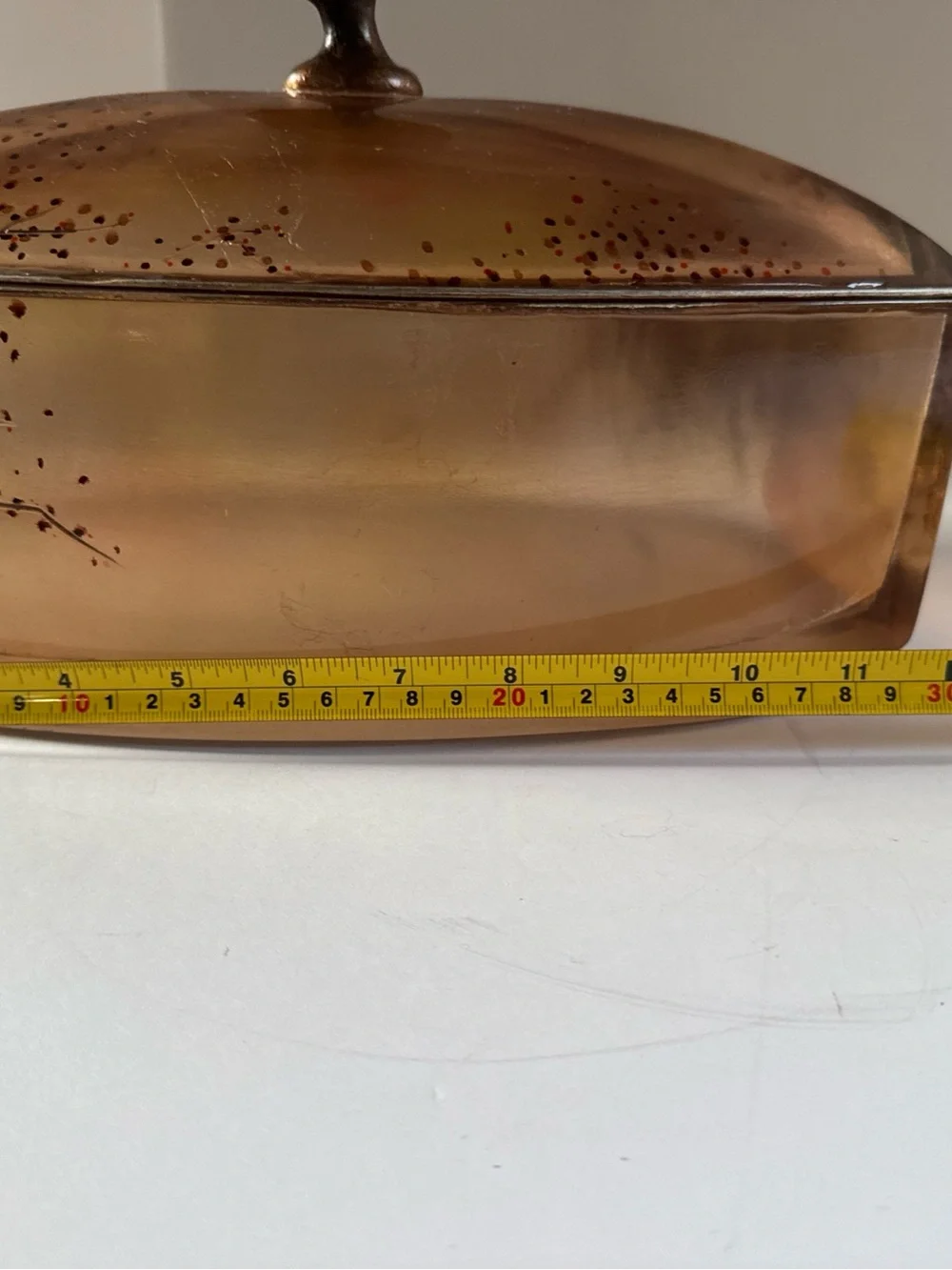 Vintage Amber Cast Resin Lidded Box Gold Fleck Metallic Tree Branch 11” Decor **
